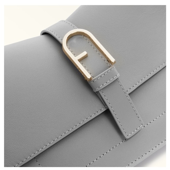 BRAND NEW FURLA FLOW TOP HANDLE MINI BAG IN CENERE - Picture 5 of 16